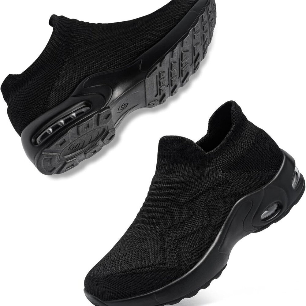 Women Steel Toe Safety Shoes Slip-On Lightweight Breathable Work Dress Shoes